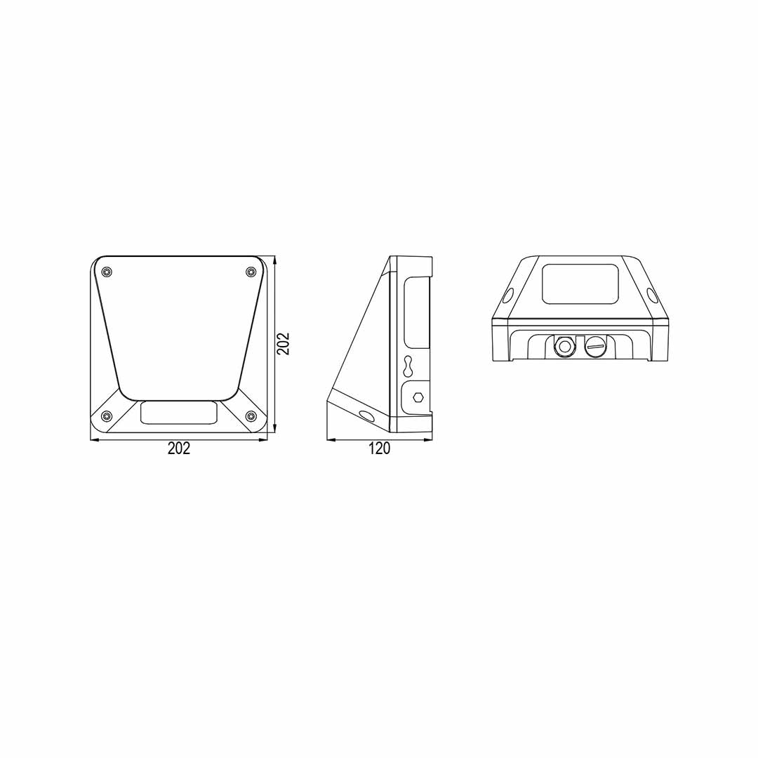 WAYLUX WALL IP66 B NRG W Safety Luminaire Wall Diagram